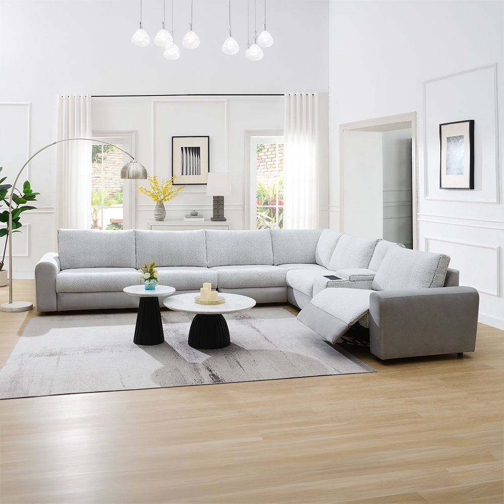 Tarrance - Modular Console With Wireless Charging & USB - Gray