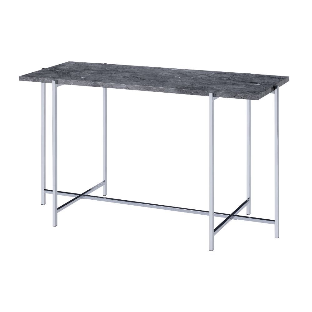 Adelae - Sofa Table - Faux Marble Top & Chrome