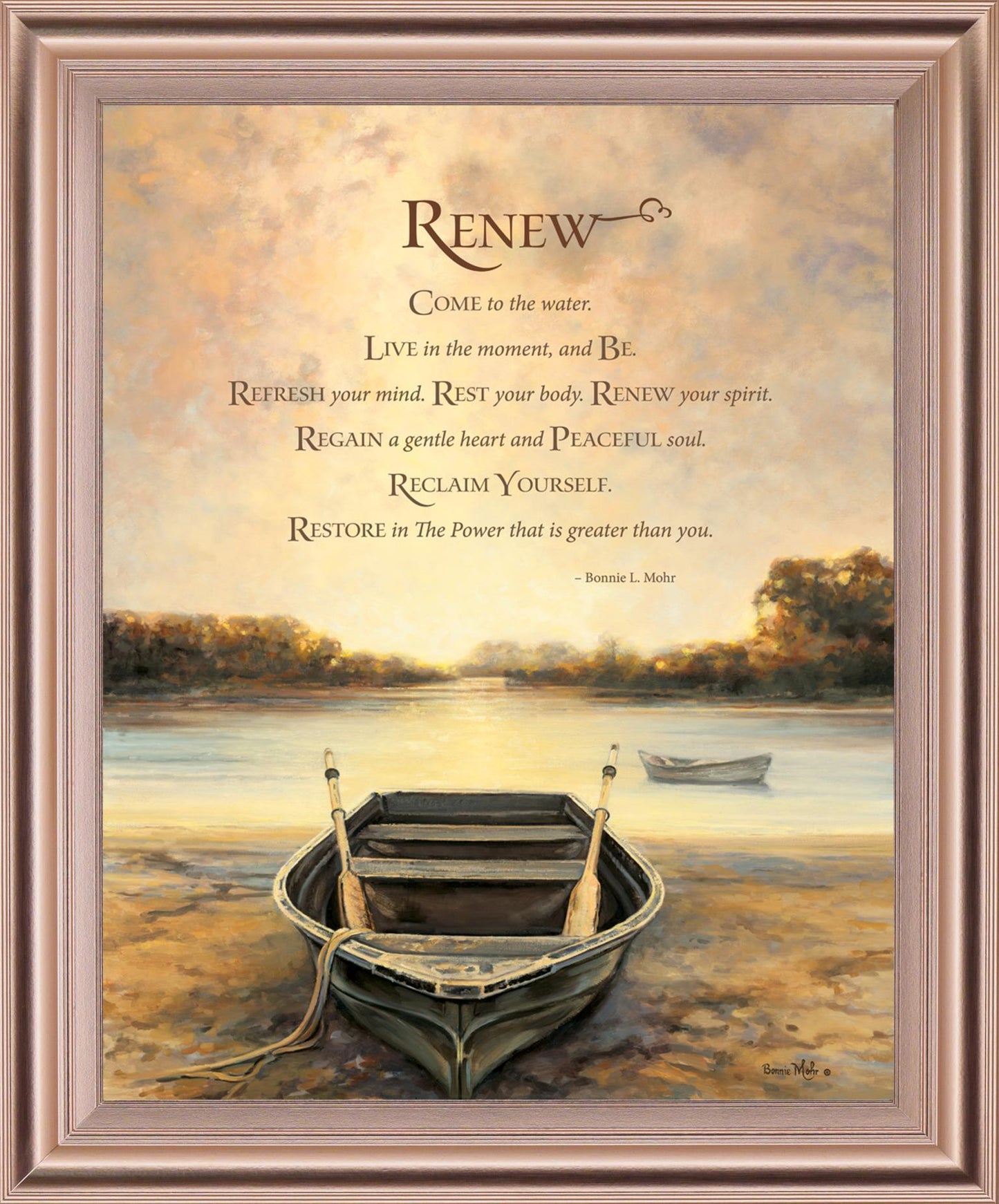 Tranquil Rowboat Morning - 28" x 34" Framed Wall Art