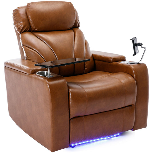 Power Motion Recliner Electric Power Recliner With USB Charging Port, Hidden Arm Storage, Convenient Cup Holder And tooth Speaker