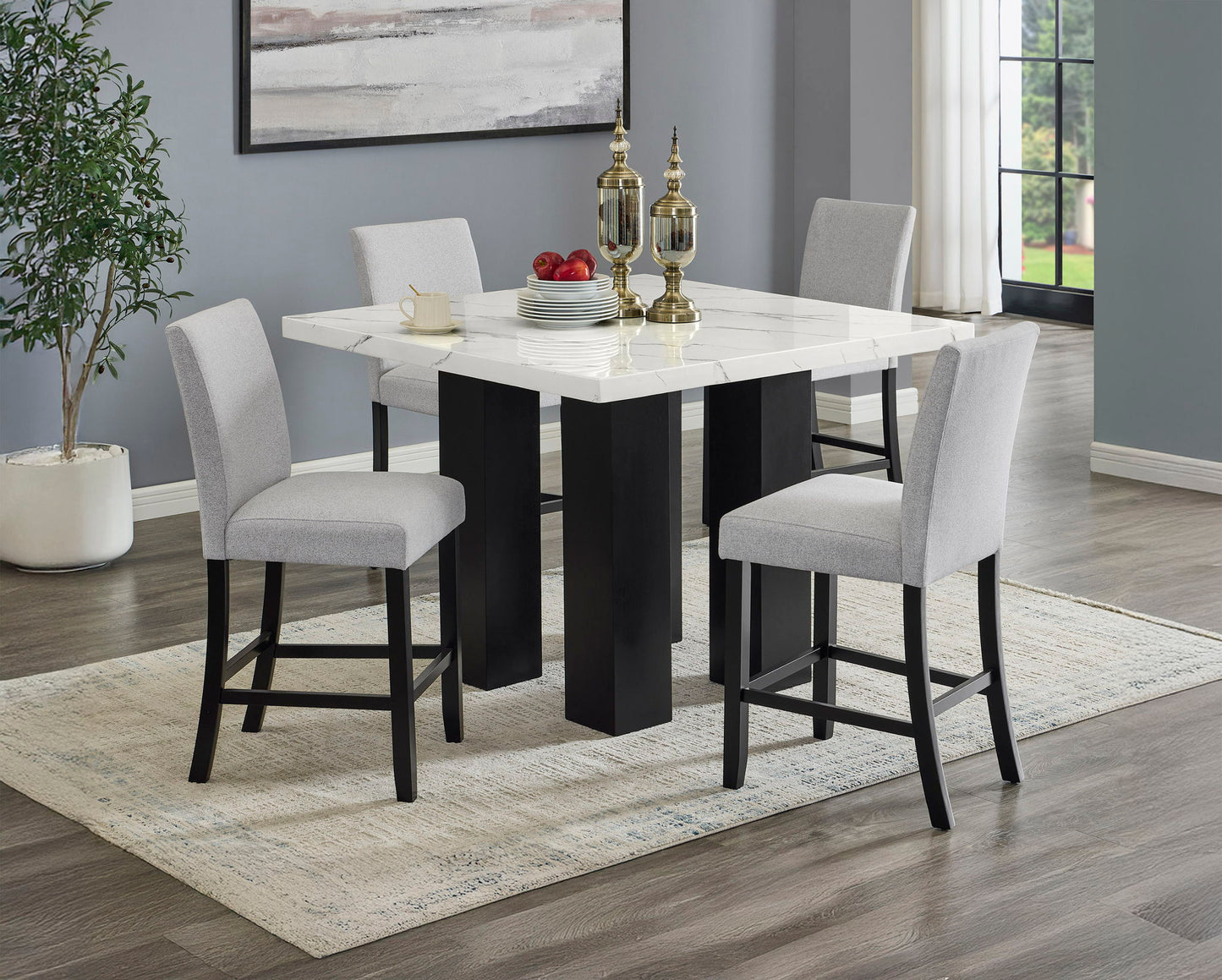 Parkside - 5 Piece Counter Dining Room Set - White