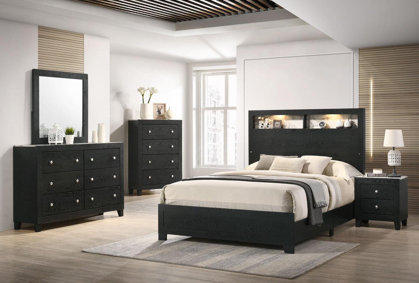 Cadence - Dresser & Mirror - Black