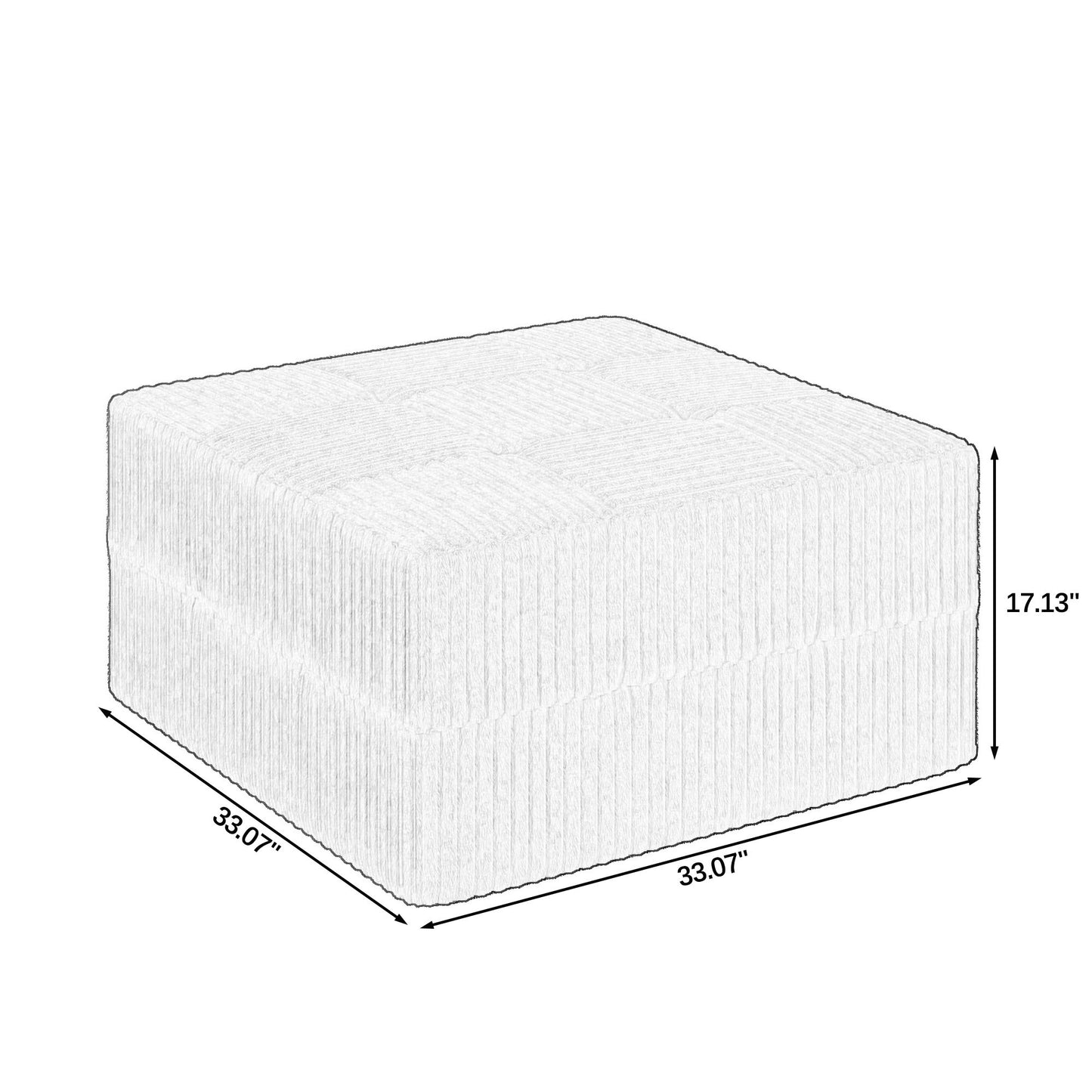 Modern Minimalist Ottoman Sofa Compressed Sectional Couch Sleeper