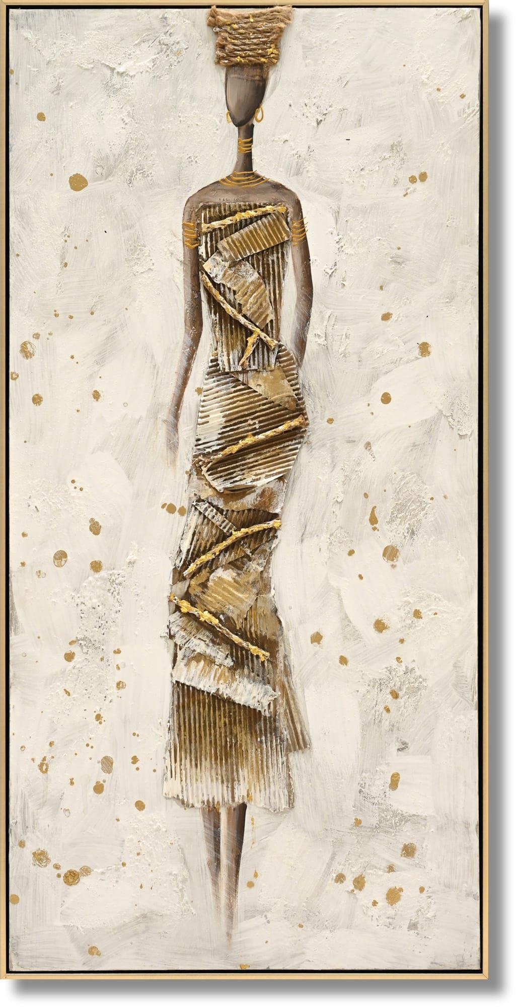 Golden Muse Drape - 21" x 40" Framed Wall Art