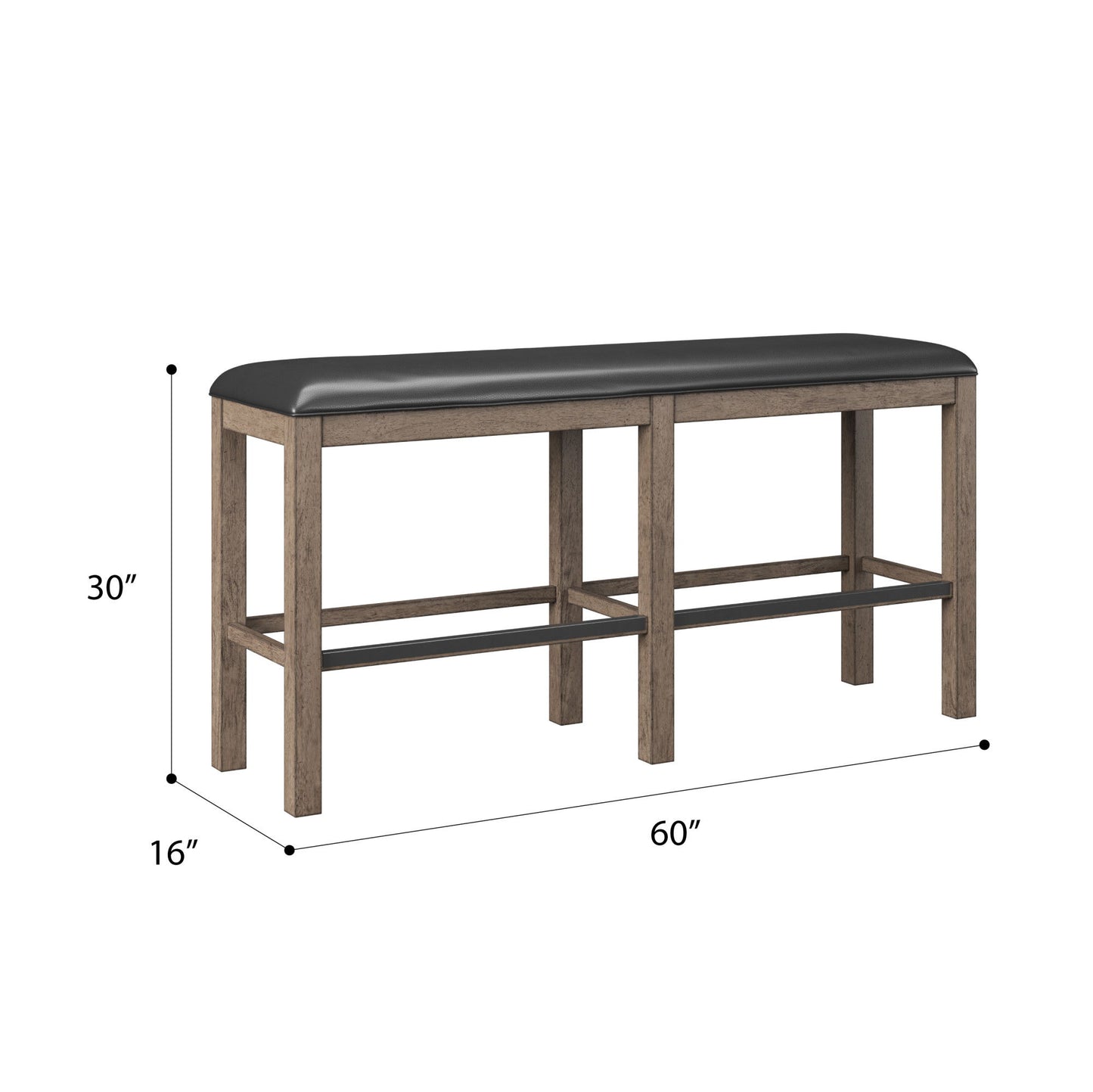 Bar Height Bench - Brown