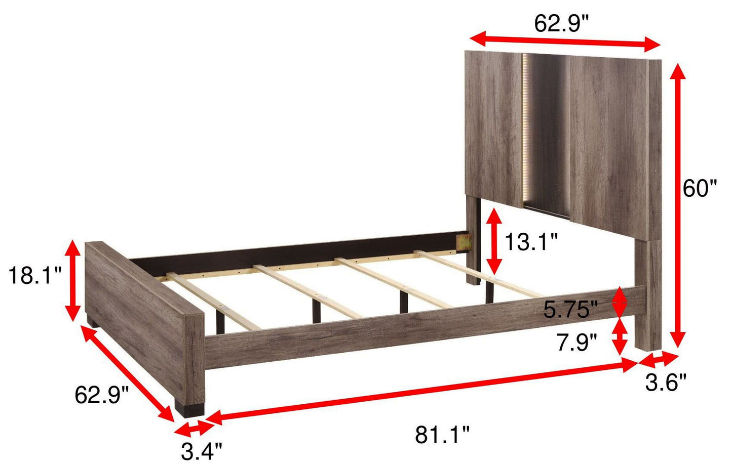 Rangley - Queen Bed - Dark Gray