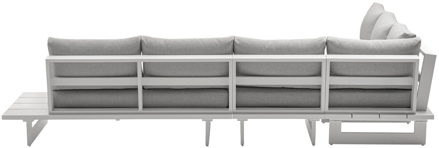 Maldives - 4 Piece Water Resistant Outdoor Patio Modular Sectional With White Base