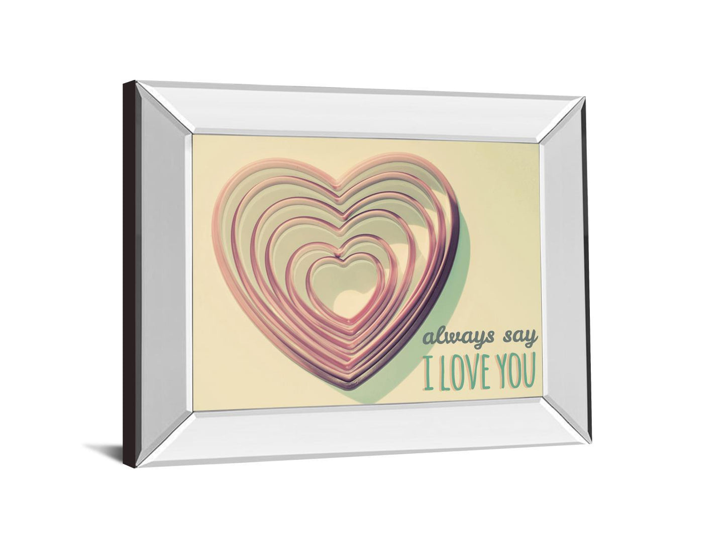 Layered Heart Glow - 22" x 26" Framed Wall Art