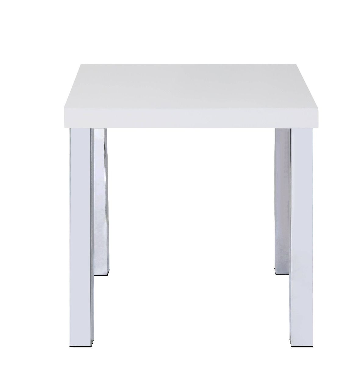 Harta - End Table - White High Gloss & Chrome
