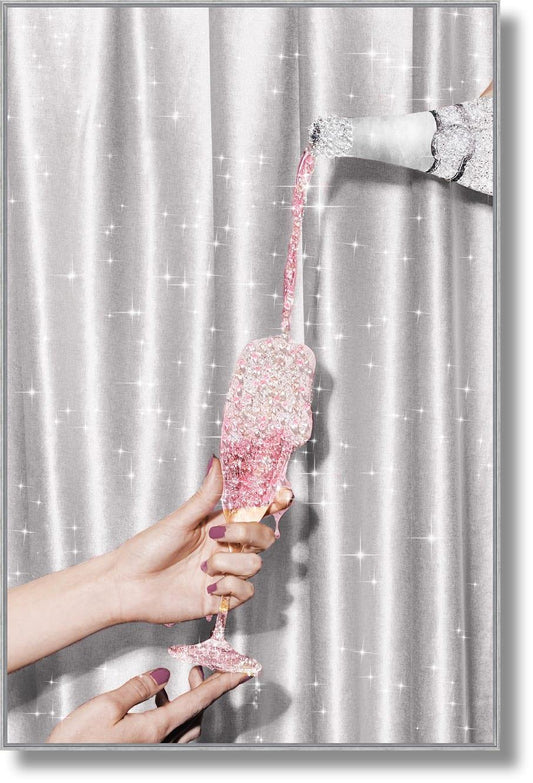 Rosy Fizz Sparkle - 32" x 47" Framed Wall Art