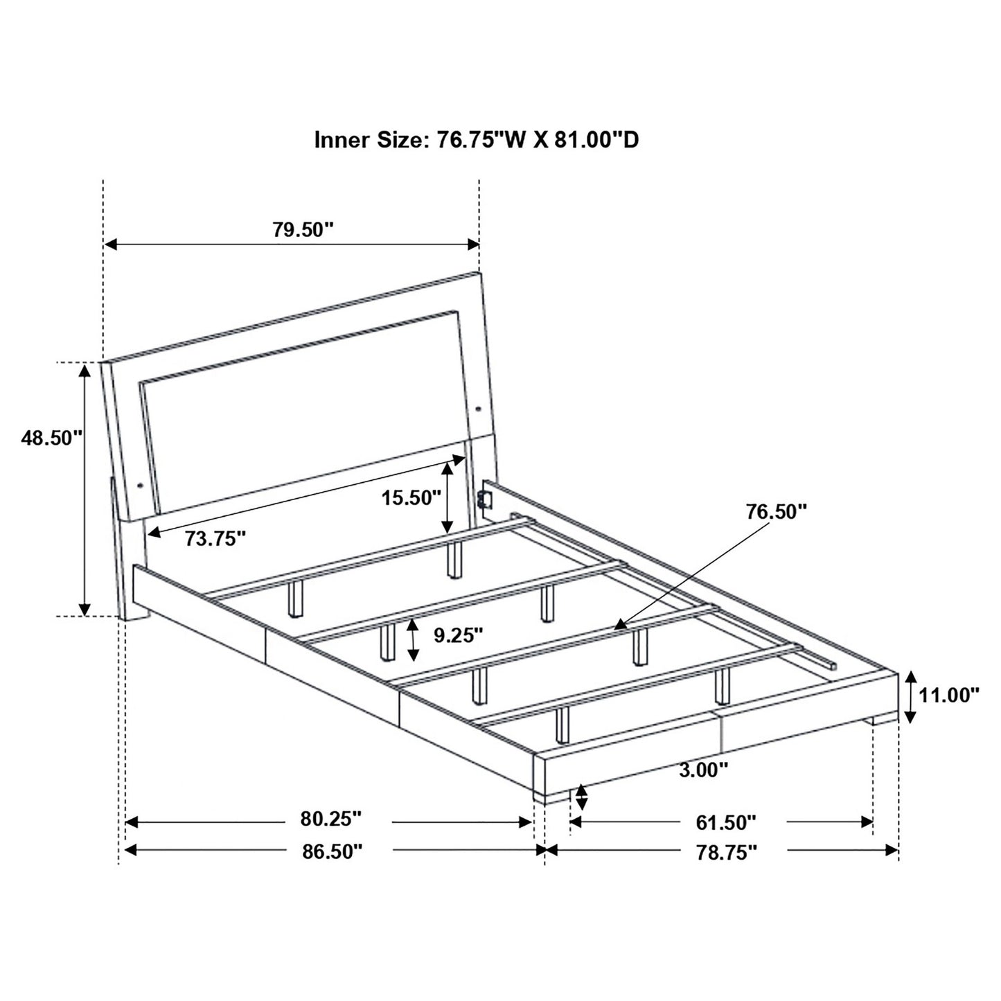 Strick & Bolton - High Gloss Panel Bed With LED Lights