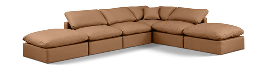 Indulge - Faux Leather 6 Piece Modular Armless Sectional