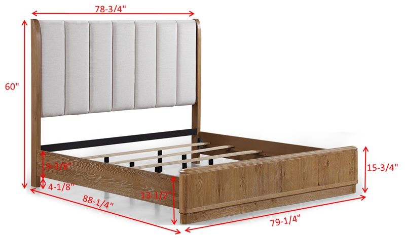 Westcott - King Panel Bed - Cerused Natural