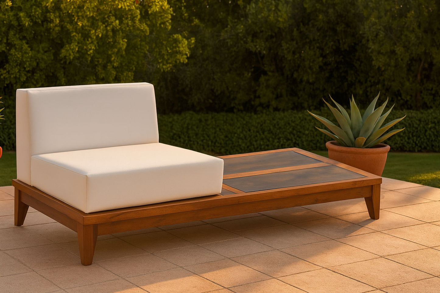 Rio - Chair With Integrated Table - Off White