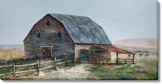 Rustic Homestead Retreat - 28" x 55" Framed Wall Art