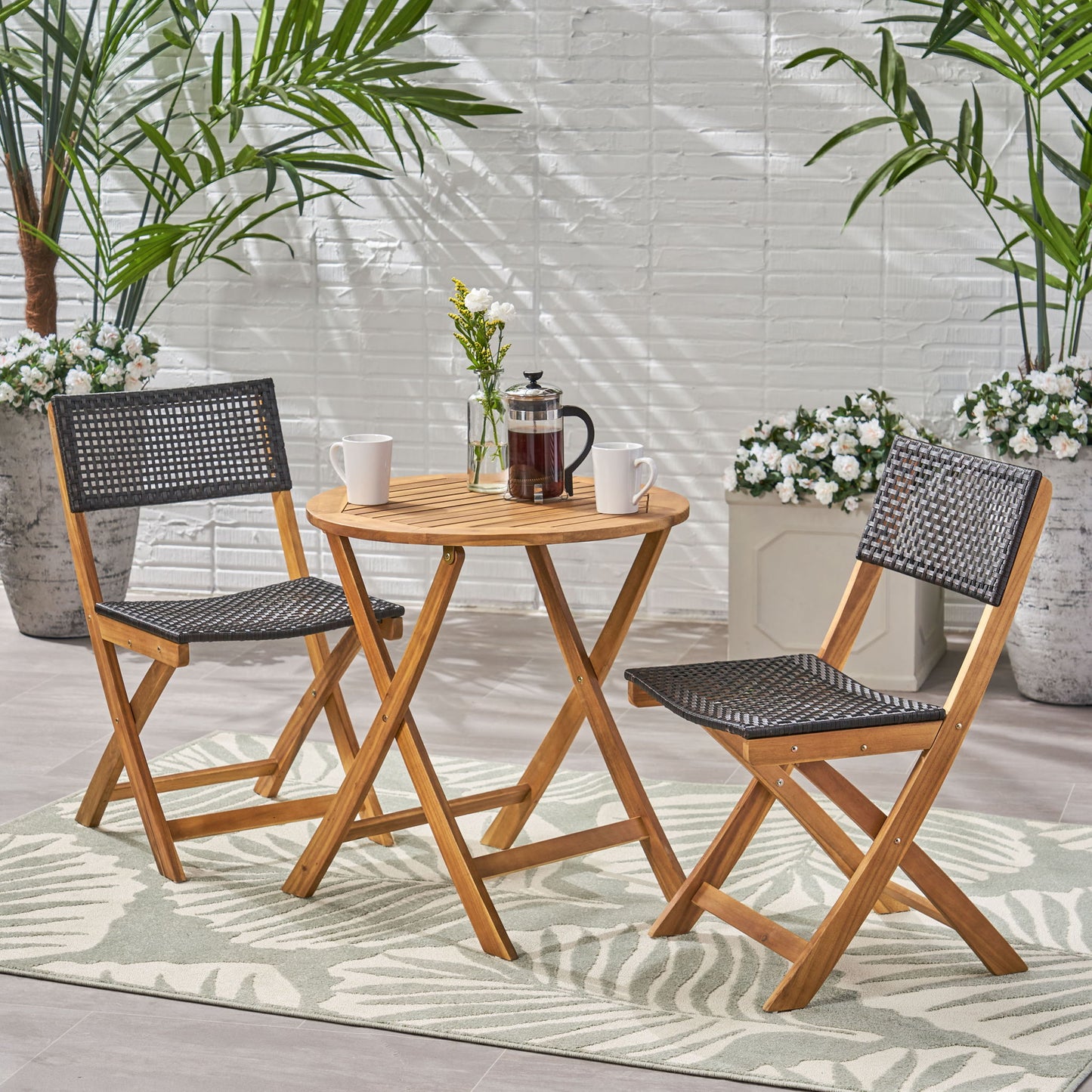 Ever - Outdoor Dining Set With Dining Table And 2 Chair