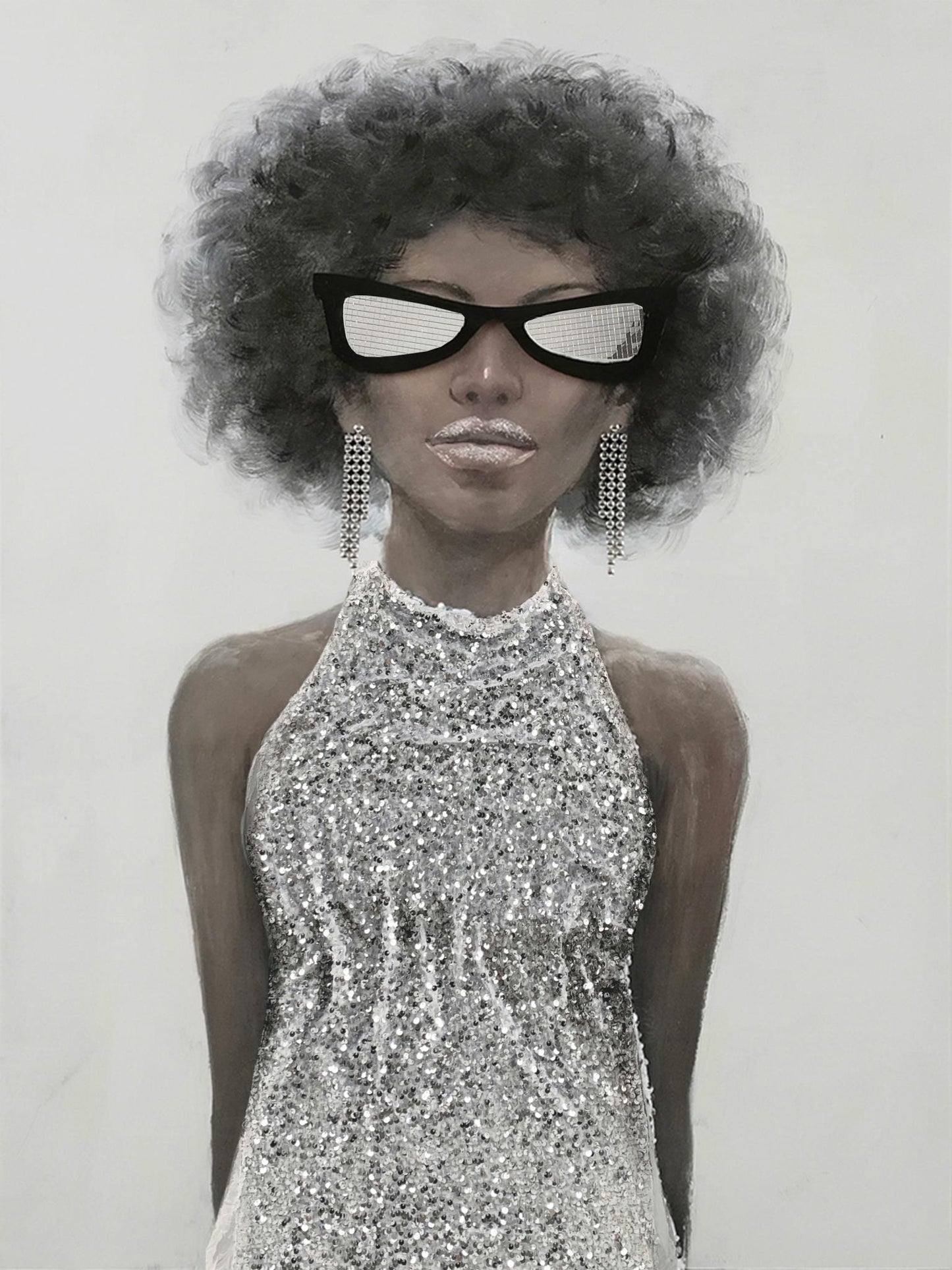 Glam Sparkle Reflection - 30" x 40" Framed Wall Art