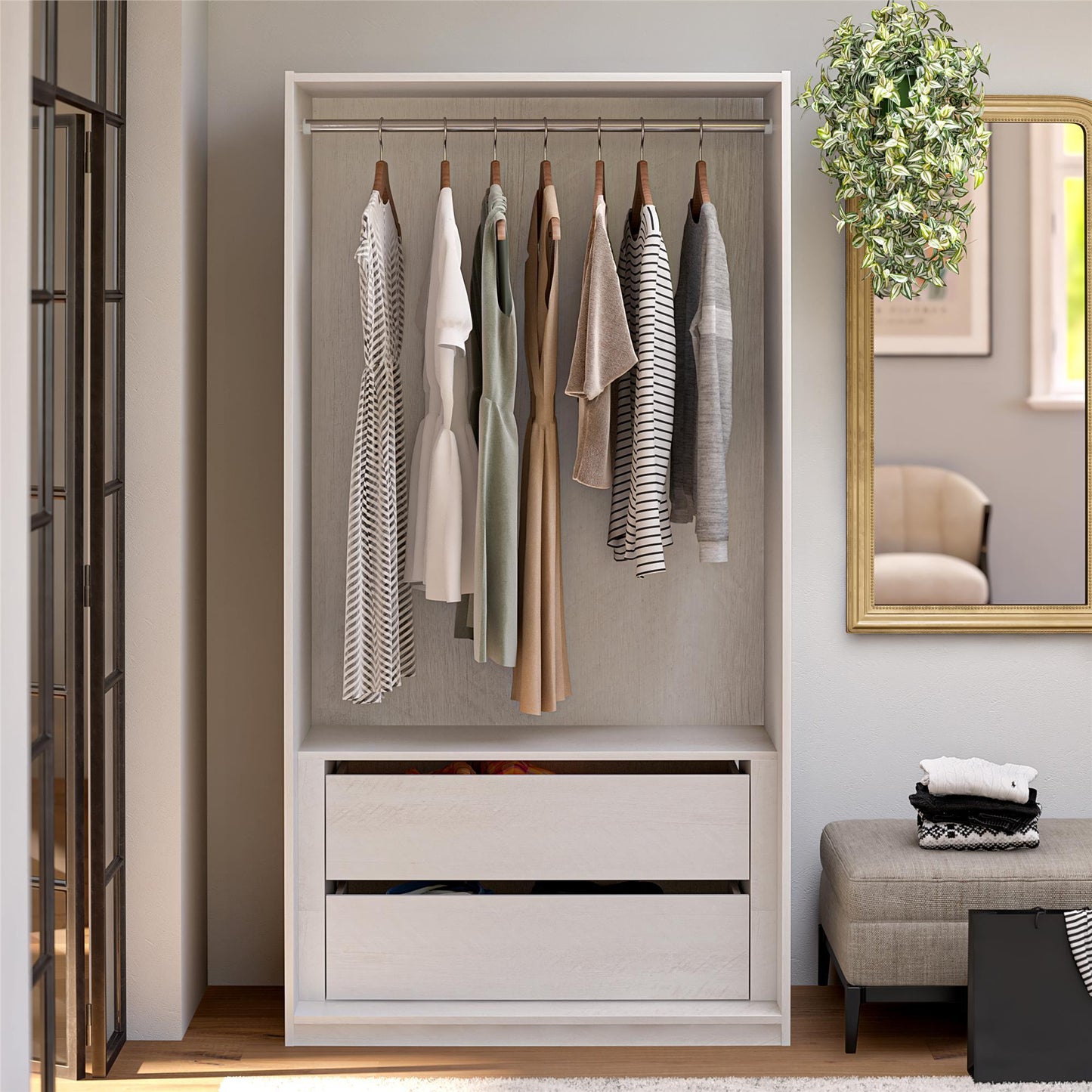 Suite Style Modular Extra Wide Wardrobe With Drawers - White