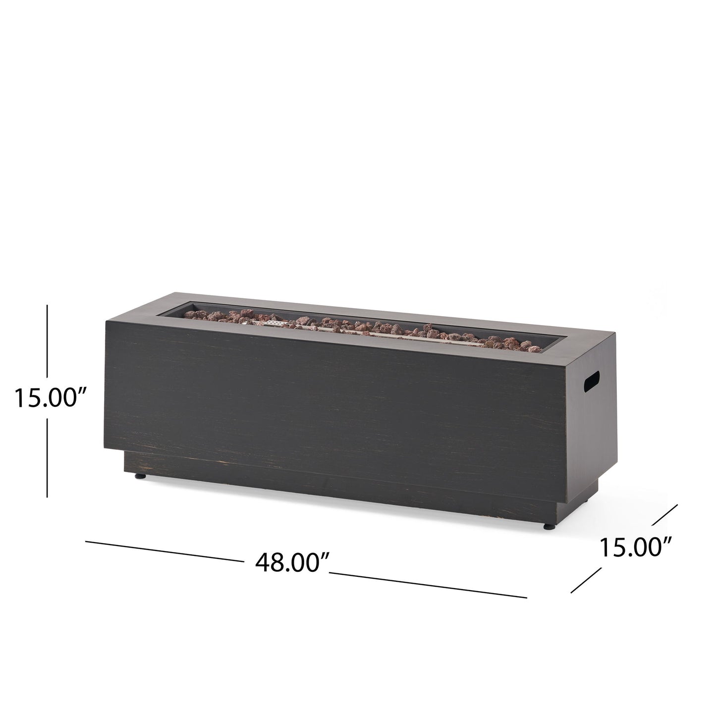 Modern Rectangular Iron Fire Pit 50, 000 Btu