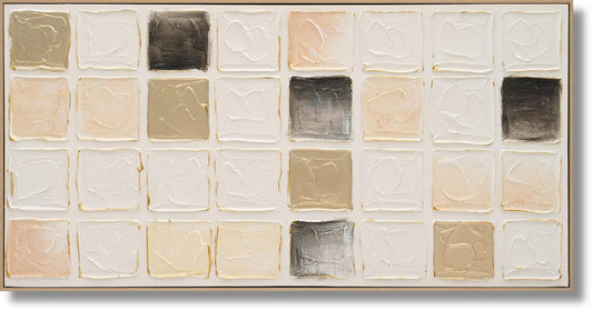 Cream Block Texture - 24" x 48" Framed Wall Art