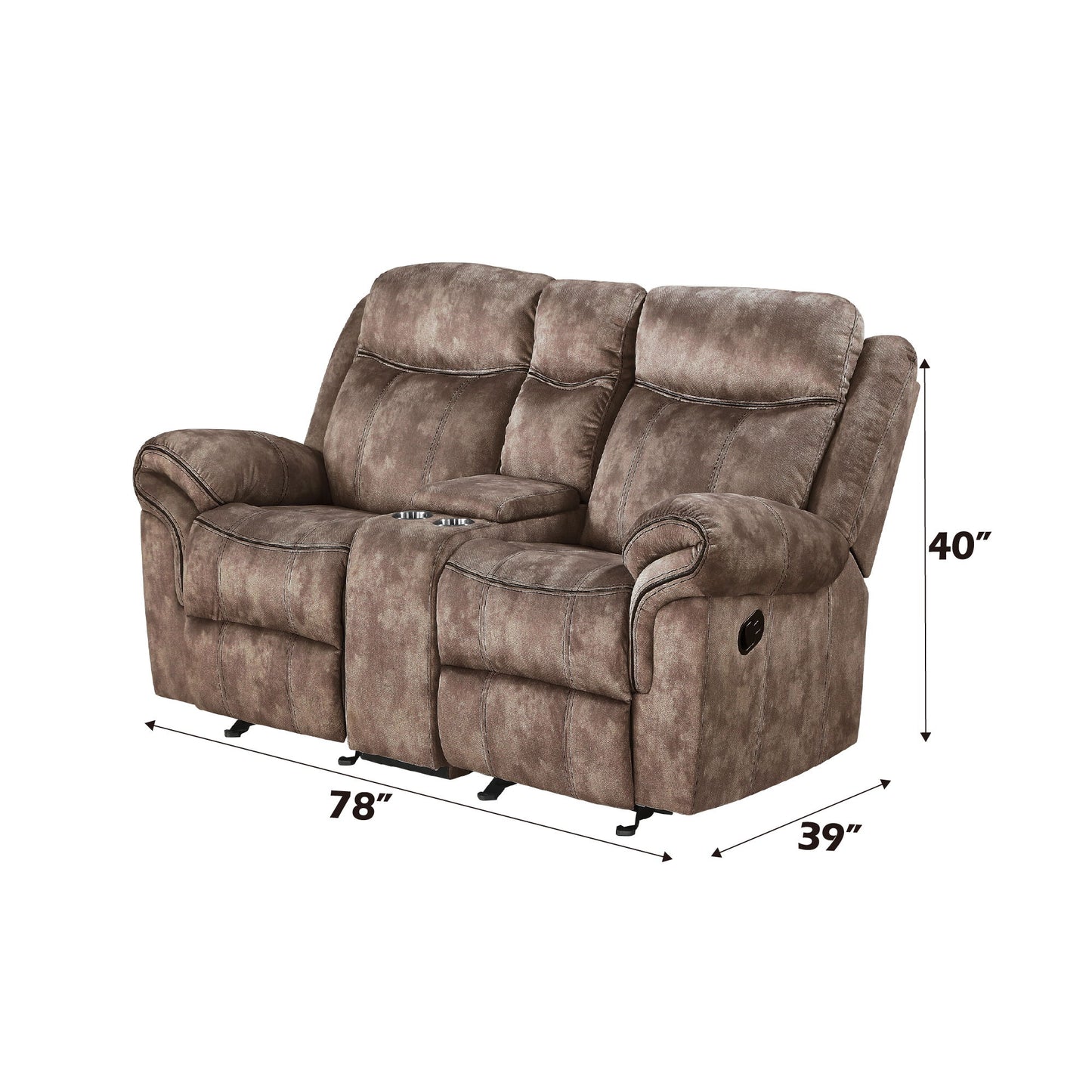 Zubaida - Two Tone Recliner Loveseat With USB Port Console