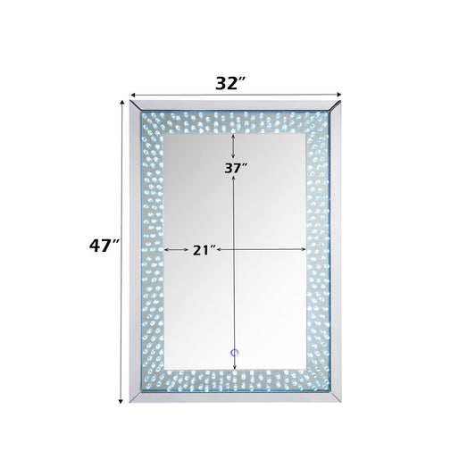 Nysa - 47" Accent Mirror With LED - Mirrored & Faux Crystals