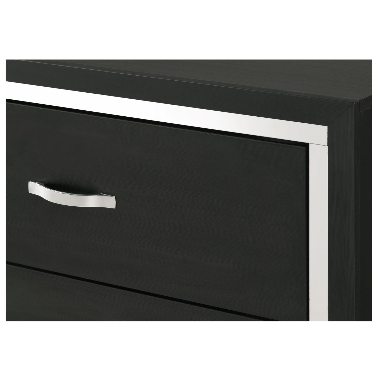 4 Drawer Bedroom Chest With Handles Furniture - Black