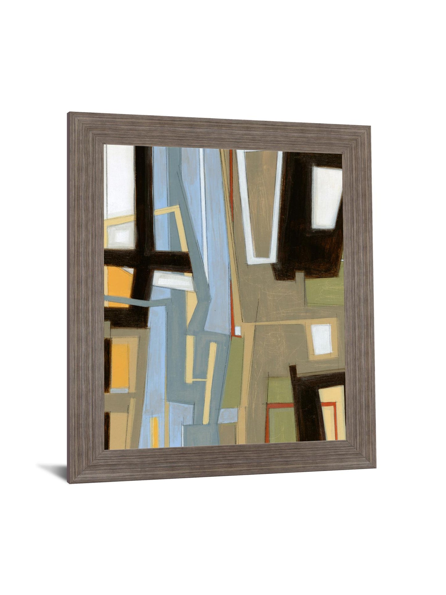 Urban Slate Geometry - 28" x 34" Framed Wall Art