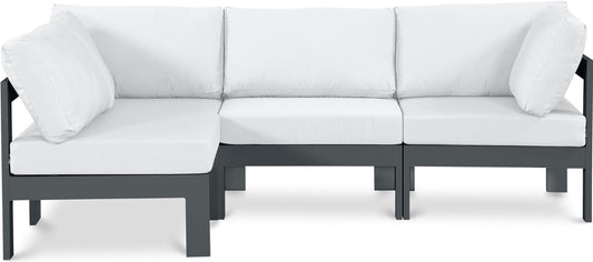 Nizuc - Outdoor Patio 4 Piece Modular Sectional With Gray Frame