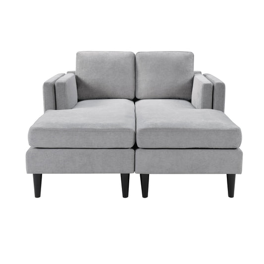 Chaise Lounge Sofa Bed With Dual Layer Armrests For Living Room