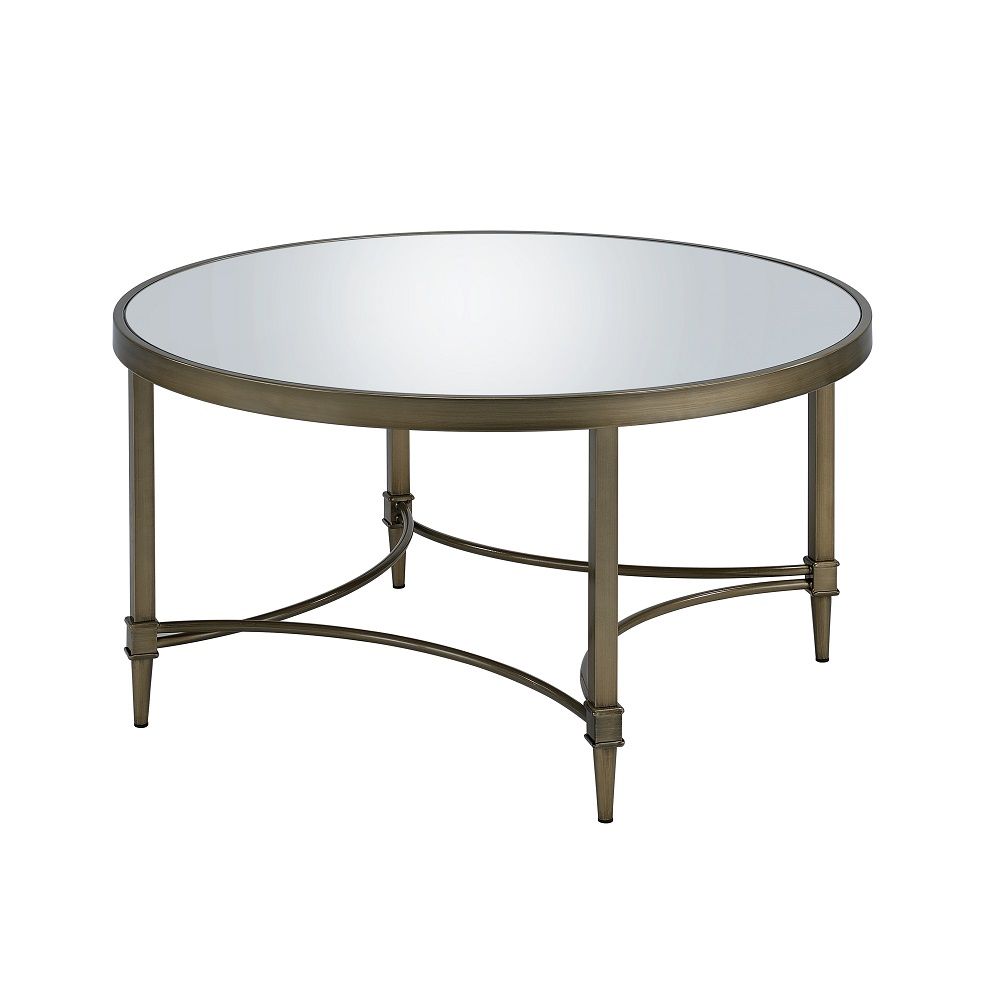 Aditya - Coffee Table - Mirrored & Antique Brass