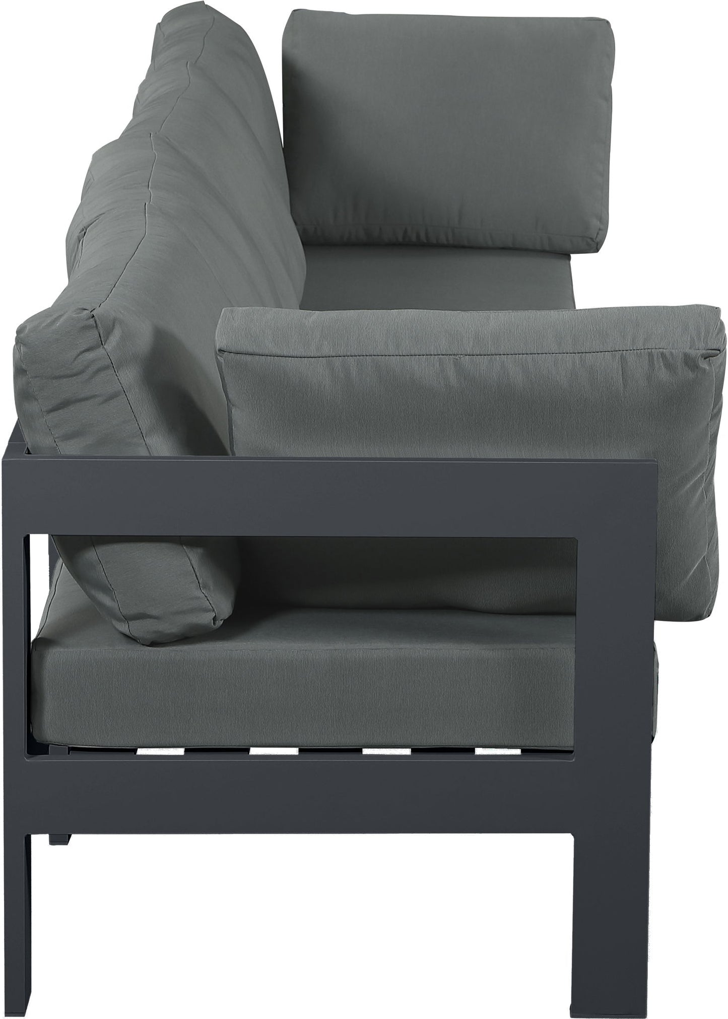 Nizuc - Outdoor Patio 4 Seat Modular Sofa With Gray Frame