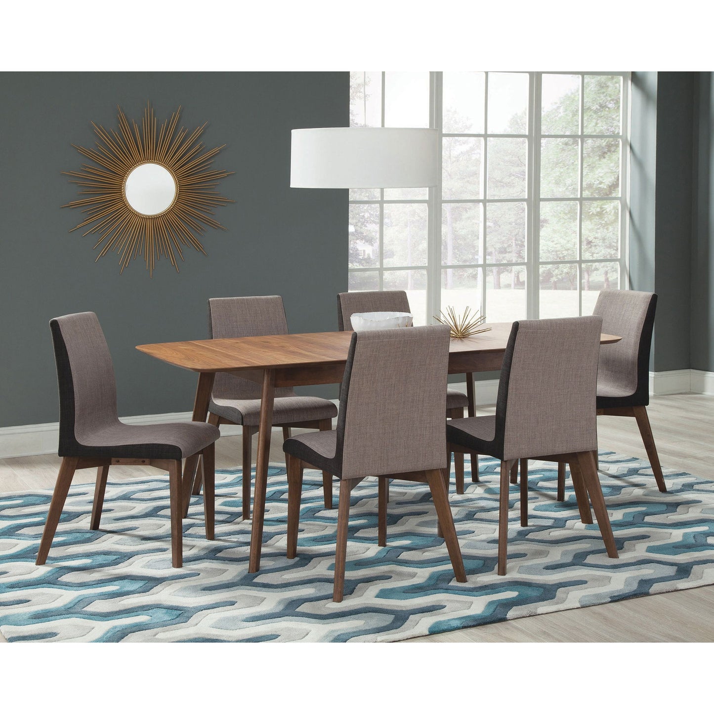 Lana - 7 Piece Dining Set With Butterfly Leaf Table - Natural Walnut