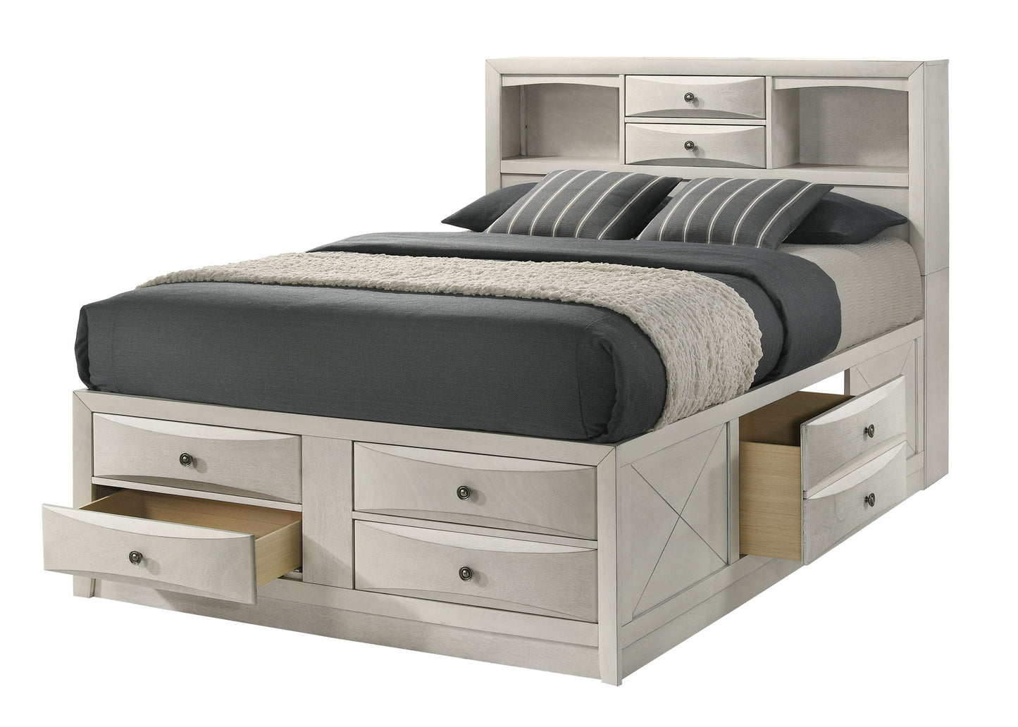 Emily - King Captains Bed - White