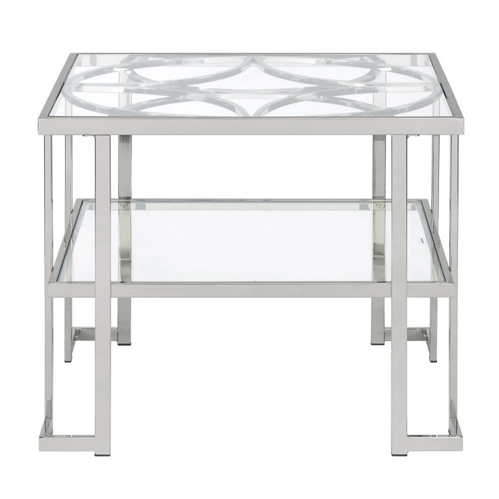 Kalan - End Table - Glass & Silver