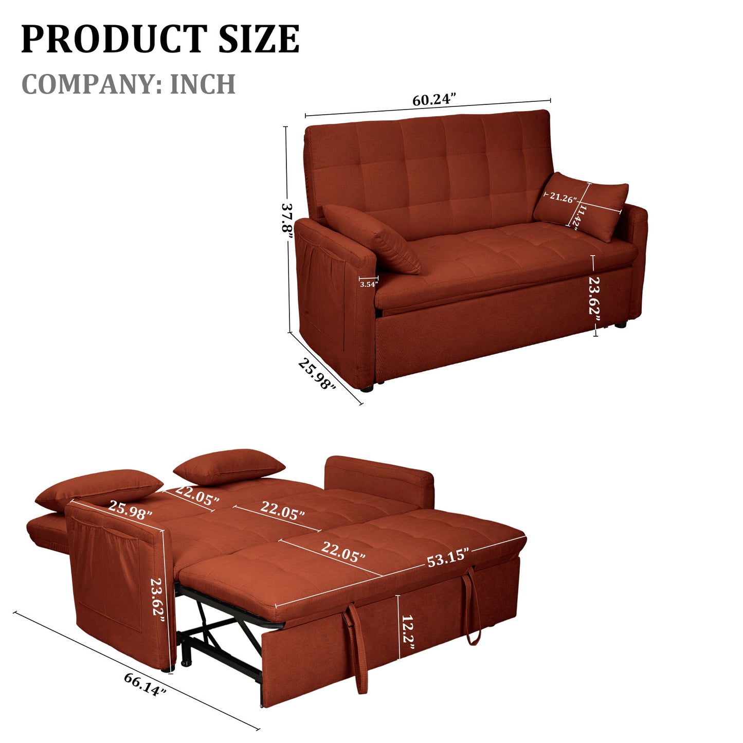 Balus - Sofa Bed Combination With Storage Pockets