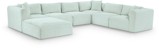 Shaggy - 7 Piece Modular U-Shaped Sectional With Ottoman