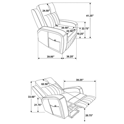 Mckinley - Upholstered Power Lift Recliner Chair With Remote Control - Gray