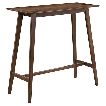 Rectangular Bar Table With Tapered Legs - Walnut