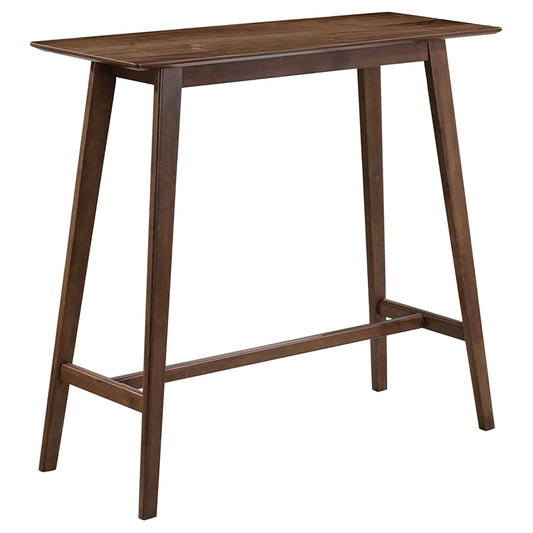 Rectangular Bar Table With Tapered Legs - Walnut