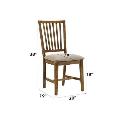 Wallace II - Side Chair (Set of 2) - Tan Linen & Weathered Oak