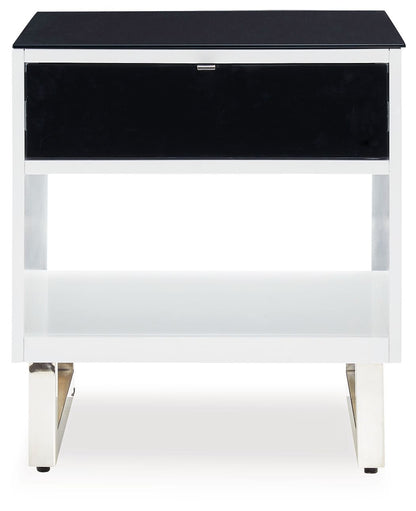 Gardoni - Rectangular End Table - White / Black