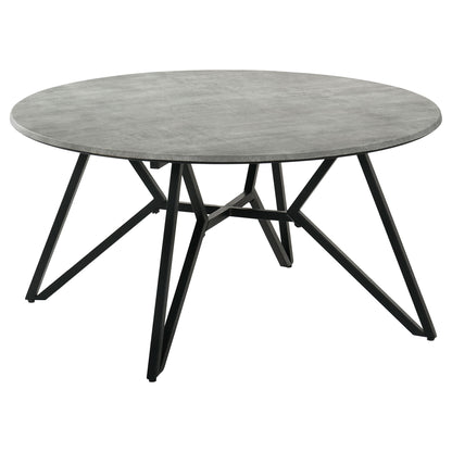 Garfield - 2 Piece Round Smarttop Coffee And End Table Set - Cement Gray