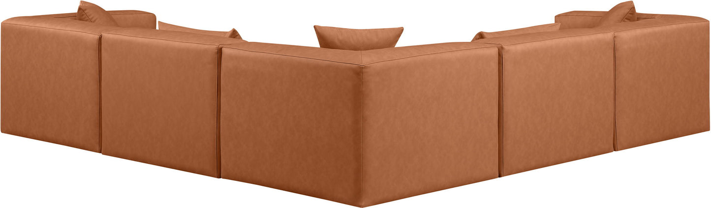 Cube - 5 Piece Modular Corner Sectional - Cognac