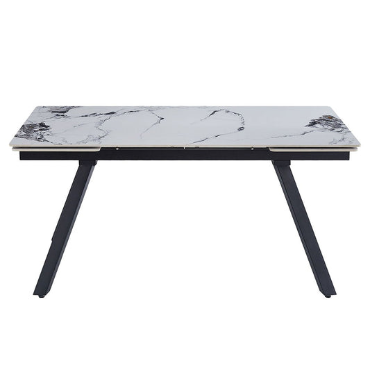 Damita - Ceramic Top Dining Table - White & Black