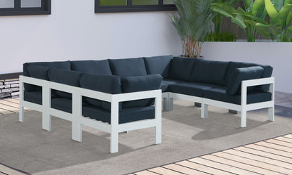 Nizuc - Outdoor Patio 8 Piece Modular Sectional With White Frame