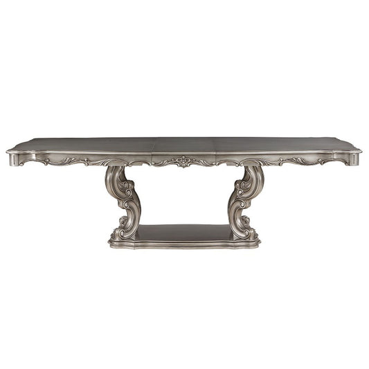 Ariadne - Dining Table With Pedestal - Antique Platinum