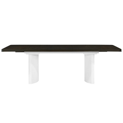Carena - Dining Table With Leaf - White & Brown