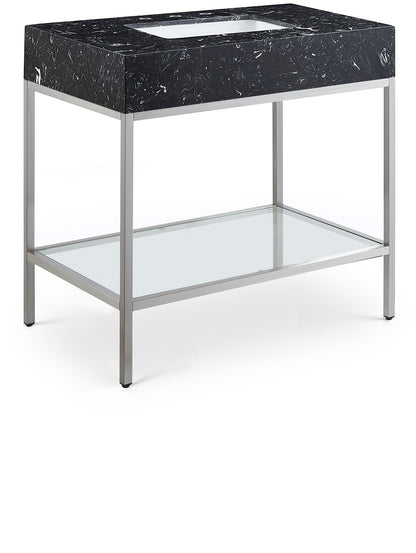 Marmo - Engineered Marble Bathroom Vanity With Chrome Base