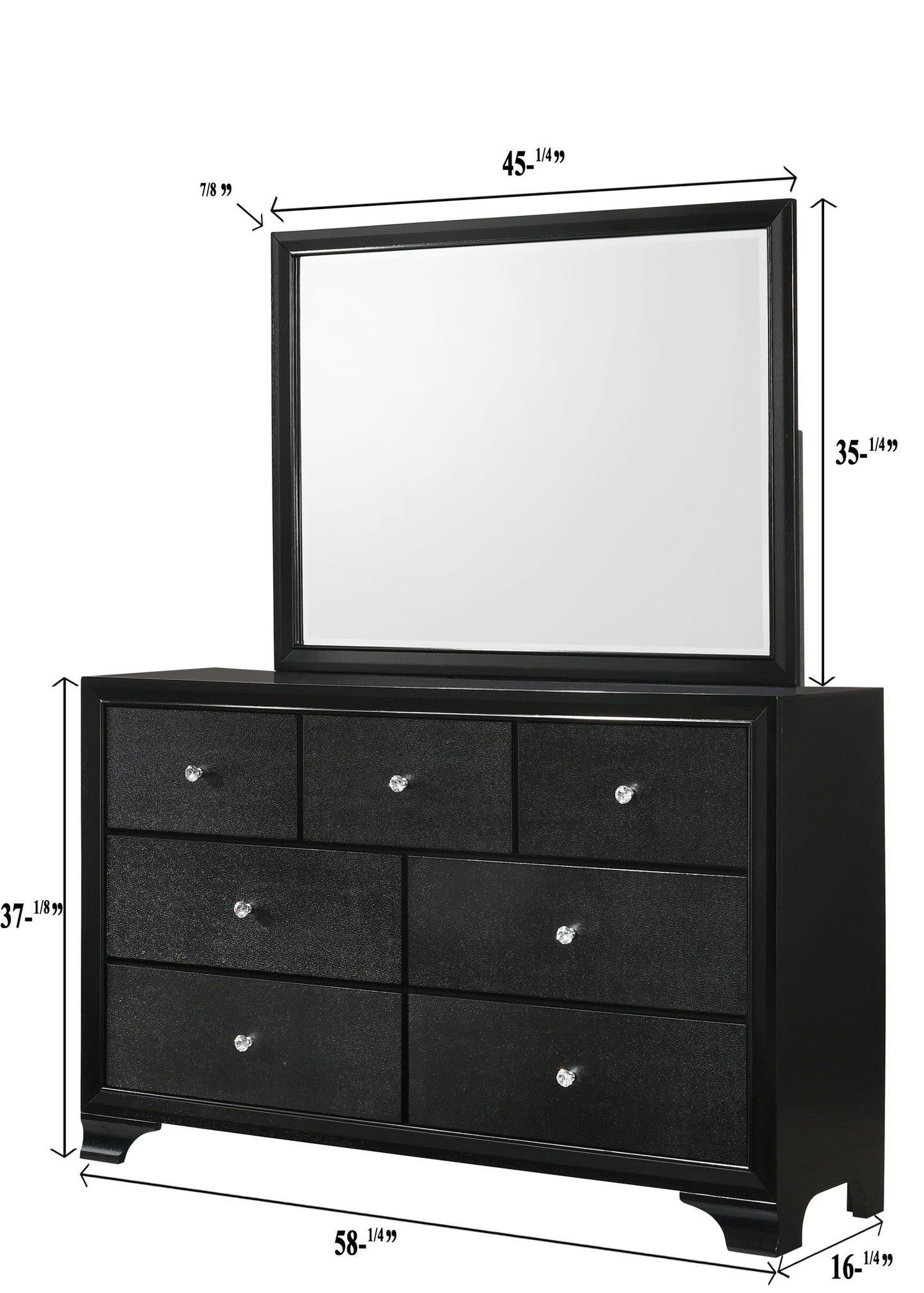Micah - Dresser & Mirror - Black
